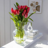 Vaas,hoogte: 27,5 cm, diameter: 19,5.transparant