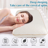 Hoofdkussen van traagschuim, nekkussen, ergonomisch slaapkussen, afneembaar en wasbaar kussensloop, wasbare kussensloop, voor zijslapers, rugslapers, herkend (70 x 40 x 13 cm)