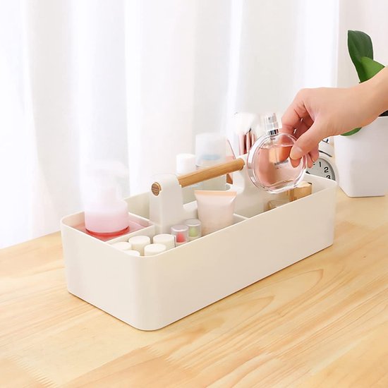 3-delige set stapelbare organizercaddy met handgreep, grote ladekast opbergmanden met 5 tassen voor badkamer, kinderkamer, knutselspullen, naaigereedschap - 3 kleine