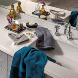 Bamboo Luxe gastenhoes 30 x 50 cm van 60% katoen / 40% viscose van bamboecellulose, zwart