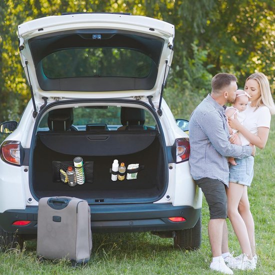 6 stuks kofferbak-organizer-klittenband, kofferbak-nettas, elastische klittenbandbanden, auto-bagagenet, auto-opbergnet, universeel voor auto/SUV
