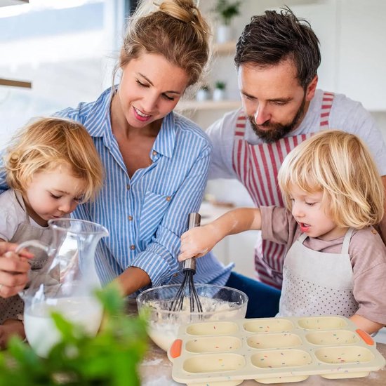 Siliconen bakvormen voor broodjes, broodjes, baguette bakplaat, antiaanbaklaag, baguette-bakpan, 9 eenheden, mini hot dog-broodbakvorm voor gebakken French Breadstick en broodjes