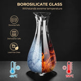 1.8 L Glass Carafe Black Water Carafe Made of Borosilicate Glass Water Jug Glass Jug Glass with Stainless Steel Lid Carafe Glass Jug