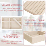 4 stuks sieradendoosje, 21 x 12,5 x 2,5 cm, fluwelen sieradeninzetstuk voor laden, sieradenkistjes, stapelbaar, sieradenopslag lade voor halskettingen, armbanden, oorbellen, ringen, horloges