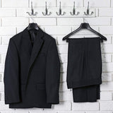 Brede zwarte plastic kleerhangers voor colberts en broeken - Set van 5