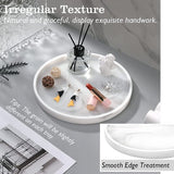Cosmetische dienblad, ronde harsdienblad, keramische sieradendienblad, opbergbak, make-up-organizer, sieradenopbergdienblad, voor badkamer, toilettank, wastafel, wit marmerpatroon