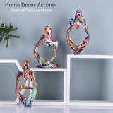 Standbeeld van de Juiste Denker Kleurrijke Meditatie Denker Figuur Ornamenten Boekenplank Salontafel Decoratie Thuis Kantoor Bureau Tafelblad Woonkamer Decoratie Figuur