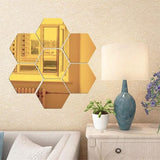 12st Spiegel Muurstickers, Acryl Spiegel Sticker Set, Spiegel muur Decoratie, Verwijderbare, DIY spiegel Stickers voor woonkamer, bank, instelling, wanddecoratie (goud)