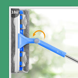 Lange ruitenwisser-wisserset 27 cm, telescopische ruitensproeier met verlengstang en rubberen lip, verstelbare reinigingsset ruitenreiniger voor raam/douche/auto (167 cm)