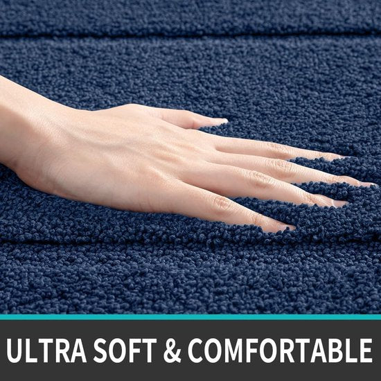 Badkamertapijt, 40 x 60 cm, antislip, wasbaar, zachte badmat, microvezel, absorberend, badmatten voor de badkuip, doucheruimte en badkamer, blauw