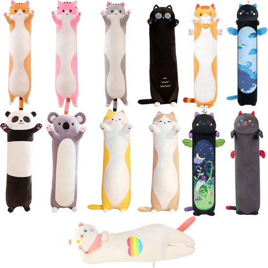 Frooneys Hades - Lange pluche/plush/plushie knuffel kussen - Kawaii Kat Hugger - 70cm