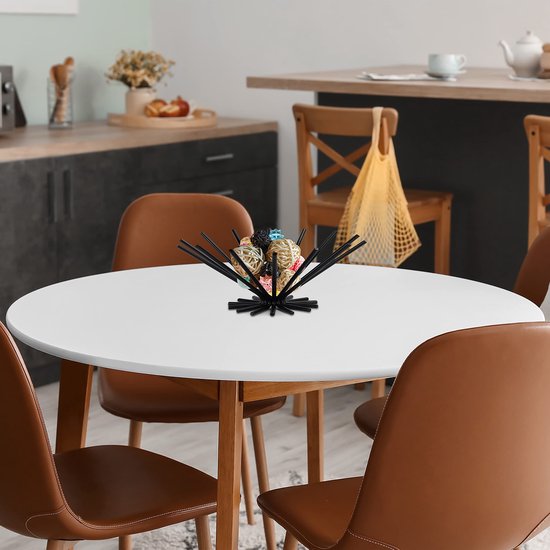 Belle Vous Zwart Ijzeren Fruitschaal - Grote Decoratieve Keuken Kom Standaard voor Appels, Bananen, Sinaasappels en Brood - Houder voor Keukenblad Opslag en Tafeldecoratie