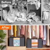Opbergzakken, 8 stuks, 90 l, opbergdozen met deksel, grote kledingopslag, verhuisdozen, opvouwbare opbergdozen voor dekbedden, kleding, onderbed, kledingkast, grijs