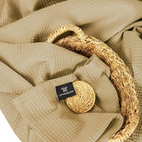 Premium sprei 150 x 200 cm - wafel piqué 100% katoen - lichte zomerdeken wafellook - katonen deken als bedsprei, bankovertrek, bankdeken (taupe)