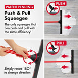 Push & Pull trekker, 100% natuurlijk rubber, 44 cm, aluminium anti-roest, 4-delige handgreep, meubelveilig, multi-oppervlak, hardhout, marmer, tegels, garage, indoor/outdoor, extreem duurzaam