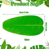 6 stuks kunstbananenbladeren, grote kunsttropische bladeren, groene bananenblad voor Hawaiian Luau party, thuis, keuken, bruiloftsfeest, woondecoratie