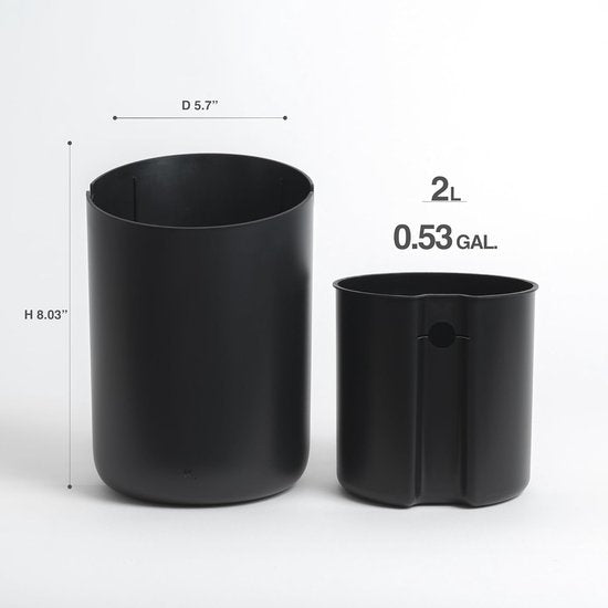 Cosmetica-emmer Tove - Exclusief badkamer-afvalemmer design uit 2 l volume, antislip, incl. binnenemmer en slimme zakfunctie zwart