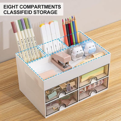 7 vakken, bureau-organizer met lade, multifunctionele bureau