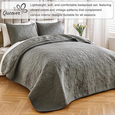DecoKing 77207 Tagesdecke 220 x 240 cm stahl silber weiß anthrazit Bettüberwurf zweiseitig white steel silver Steppung Alhambra DecoKing 77207 Tagesdecke 220 x 240 cm stahl silber weiß anthrazit Bettüberwurf zweiseitig white steel silver Steppung Alhambra