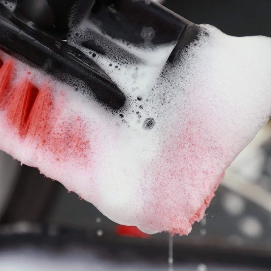 Telescopische wasborstel, autowasborstel voor caravan, auto, vrachtwagen, bus, bestelwagen, camper, telescoopsteel van 105-180 cm uittrekbaar, autowasborstel, reinigingsborstel