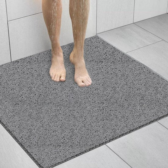 Antislip douchemat, PVC Loofah massagedouchematten, antislip badmat, met afvoer, douchematten voor natte ruimtes, sneldrogend (80 x 80 cm)