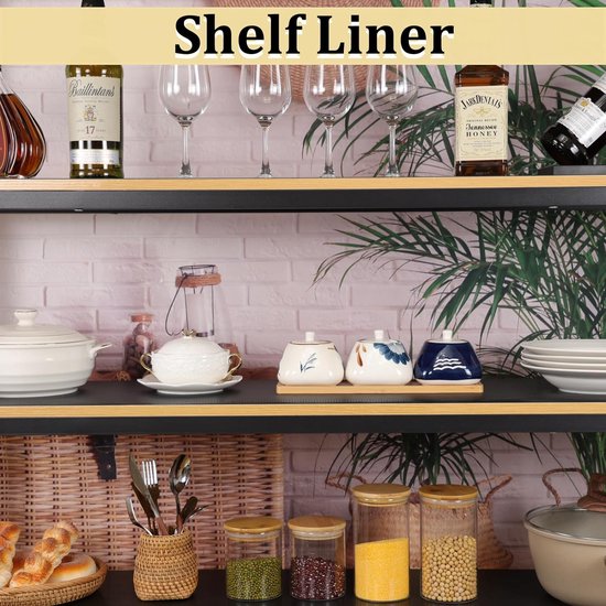 Lademat 60x600cm mat voor lades koelkast matten voor lades planken kast koelkast (zwart, 60cmx6m)