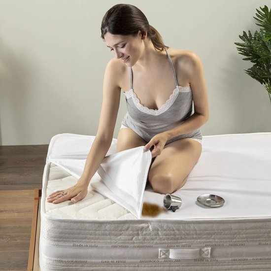 Matrasbeschermer, 180 x 200 cm, 2-delige waterdichte matrasoplegger, katoen, incontinentieonderlegger, wasbaar, vochtbescherming voor bed, bedwaterdicht, matrashoezen, ademend, anti-mijt, hypoallergeen