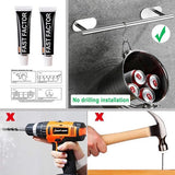 Handdoekhouder zonder boren 9-delige handdoekhouder Badkamerhanddoekhouder Zilverkleurige handdoekhouder Wandbadkameraccessoireset Handdoekhouder Keukenhanddoekrail Geen boren nodig