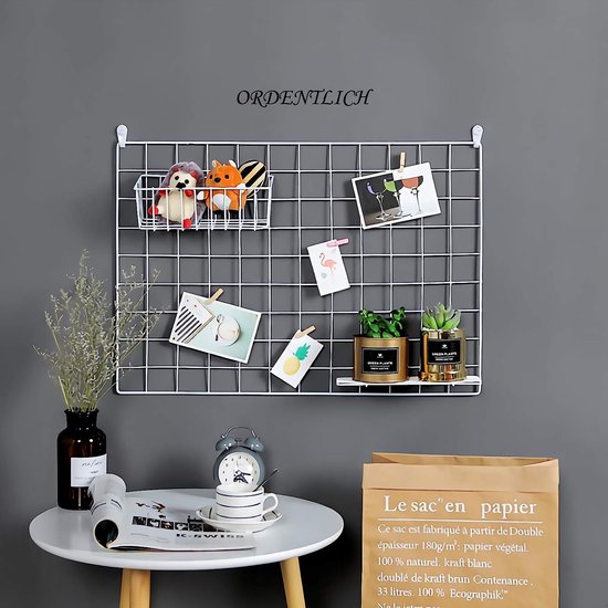 Wandrooster, accessoires, upgrade wandrooster, wit, accessoires, roostermand, hangrek, haaklijst, gebruikt voor rasterfotowand, rasterwand, accessoires, 3 stuks, wit, multifunctioneel