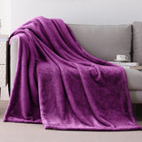 Knuffeldeken 130 x 170 cm, paars, warme pluche deken, fleecedeken, woondeken, bankdeken, superzacht, behaaglijk en aangename microvezel flanellen deken