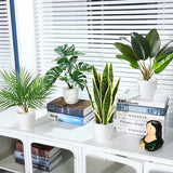 Kunstplant 40 cm kunstplanten in pot, voor indoor decoratie, thuis, bureau, badkamer, slaapkamer, woonkamer decoratie (4 stuks)