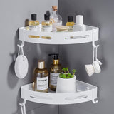 Hoomtaook doucheplank hoekplank douchemand douchebakken zonder boren voor badkamer, space aluminium, matte afwerking, badkamerplank, 2 stuks zwart