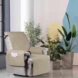 Fauteuilbeschermer voor televisiestoel - waterdichte relaxstoel - stoelbeschermer met zakken en armleuningen - 1-zits, stoelbekleding, antislip, stoelbekleding voor meubelbescherming - Zand