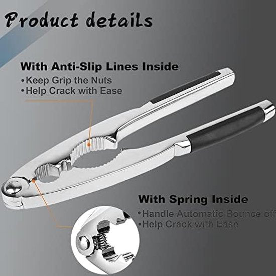 2 x notenkraker walnoten, notenkraker, hoogwaardige notenkraker, notenopener metaal, notenkraker van roestvrij staal, voor noten schaaldieren, notenkraker walnotenkraker