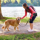 Hondenvoerzak, 2-in-1 behandel zak voor honden, met waterfles zak, verwijderbare voedselzak met fecale zak Dispenser voor wandelen en Hondentraining (Zwart groen)