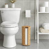 Woven Toilet Paper Holder, Standing, Toilet Paper Storage, Toilet Paper Holder for Bathroom, Waterproof, Natural