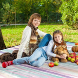 Waterdichte picknickdeken, 200 x 200 cm grote stranddeken, zandvrij met waterdichte onderkant, draagbare strandmat voor 4-6 personen, campingdeken met draaggreep voor park, tuin, strand, buiten