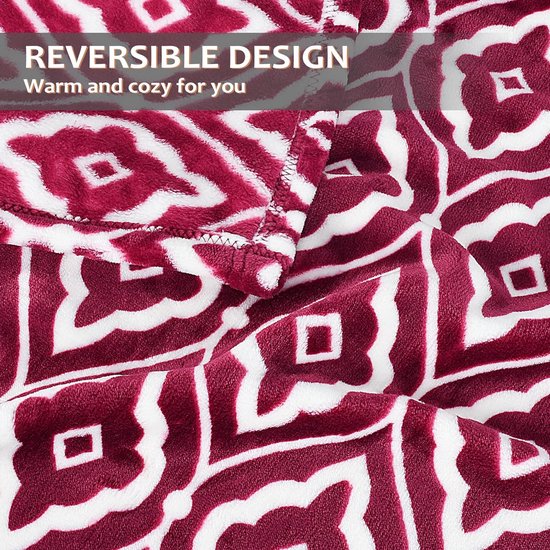 Marokkaanse lotusblauwe fleece deken voor bank, licht, zacht, gezellig loungedeken voor alle seizoenen.