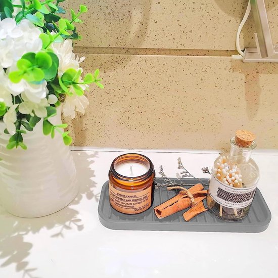 Siliconen spoelbak-organizer, siliconen sponshouder, spoelbak, wastafel, organizer, keuken, vaatwasmachinebestendig, siliconen afdruipmat, voor sponzen, borstels, zeep, 2 stuks (grijs)