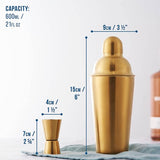 10-Delige Gouden Cocktail Set, Complete Geschenkset met Roestvrijstalen Cocktailshaker, Schenktuit, Muddler en Meer