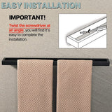 Handdoekenrek Zwart Handdoekrek Gastenhanddoekrek Wandgemonteerd roestvrijstalen badhanddoekrek voor badkamer en keuken 50CM