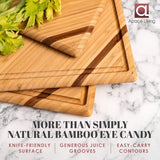 Chorus Houten Snijplank (Set van 3) - Luxe Bamboe Houten Plank Keuken Snijplank Keuken Snijplanken Met Sapgroef Voor Vlees, Groenten, Kaas - Houten Keukenplanken In Verschillende