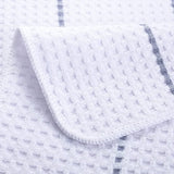 Ultra Premium Microfiber Waffle Weave Theedoek Set van 6 (16" x 28" - Wit met grijze strepen)