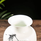 Chinese vogel- en bloemenvaas, Jing Dezhen witte kleine keramische vaas antieke vazen, kunst decoratieve vaas voor huishouden, kantoor, bruiloft, feest