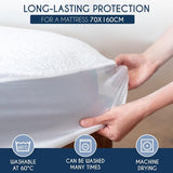 Waterdichte matrasbeschermer, waterbestendige matrasovertrek, ademende katoenen matrasovertrek, vochtbescherming, bedovertrek, voor volwassenen en kinderen, 70 x 160 cm
