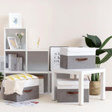 Opbergdozen met deksels, 3-pack, opvouwbare opbergbak met handvat, voor het, 45x30x30cm