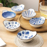 Dipschalen porselein, sausschaaltjes, tapas schalen, dipschalen, snackschalen, set van 6, 9,8 cm, boho-snackschaal voor sushi, sojasaus, snack, 70 ml keramische schoteltjes