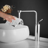 Wastafelkranen Wastafelkraan High Body Chroom Zwanenhals Enkele handgreep Enkelgatsmontage Messing