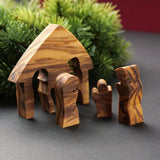 Olijfhout Kerstdecoratie Kerststal Puzzel Tafeldecoratie van 6,50 x 6 cm Olive wood Christmas decoration Nativity Puzzle Table decoration of 6.50 x 6 cm