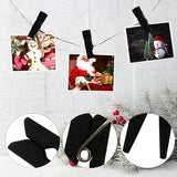 Mini-kledingpinnen voor foto's, 50 stuks houten fotoclips, fotoclips, foto's, handwerk, weergave, zwart